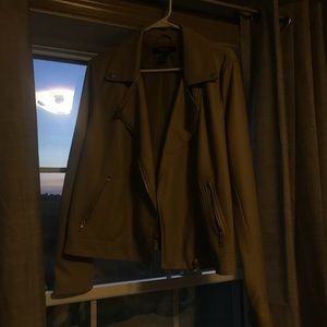 tan leather jacket